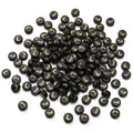 Black acrylic 4x7mm round flat beads with gold letter L for DIY jewelry making - 50 Pcs/Pack 4x7mm Hole approx 1mm / Letter L