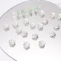 Copriperle a forma di fiore argento per creazione di gioielli e braccialetti DIY - Copriperla Fiore a Cinque Petali 9mm (Stile 16) / 20 Pezzi/Confezione (Apertura circa 1 mm) / Argento