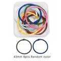 Set van 8 kleurrijke 43mm metalen losbladige ringen in willekeurige kleuren in doos - Ringband Ringen / 8 Stuks per Verpakking (43mm) / Willekeurig Gemengde Kleuren