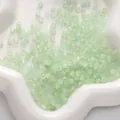 Perle in vetro smerigliato verde chiaro sfaccettate da 4mm con foglia d'oro DIY - 4mm (circa 140 pezzi/10g) / Verde