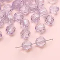Faceted light purple acrylic rhombus beads with hole for DIY jewelry making - Round Light Purple