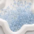 Perline in vetro satinato sfaccettato azzurro 4mm con polvere dorata per gioielli - 4mm (circa 140 pezzi/10g) / Blu Lago