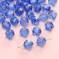 Faceted navy blue acrylic transparent beads for DIY jewelry making and bracelets - Round Royal Blue