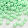2-4mm light green glass seed beads for DIY jewelry making and handmade crafts - Light Green Clear Pattern Round Beads (Style05)