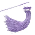 Lichtpaarse zijden kwastje en geweven draad voor DIY-sieraden en handgemaakte projecten - 5 Stuks/Verpakking / Paarse Gevlochten Lus (Ong. 1mm)