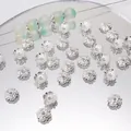 Distanziatori a fiori a cinque petali in lega d'argento per gioielli fai-da-te - Lega di Fiore a Cinque Petali Traforato 8mm (Stile 20) / 20 Pezzi/Confezione (Apertura circa 1 mm) / Argento