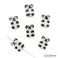 Handmade panda ceramic beads 12x18mm for creative DIY bracelets and craft accessories - 1 Piece Pack / Panda / 12x18mm (Aperture Approx 1.5mm) / Black & White