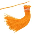 Polyester kwastje in levendig oranje met zijdeglans en lusje voor DIY-handwerkprojecten - 5 Stuks/Verpakking / Oranje Gevlochten Lus (Ong. 1mm)
