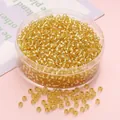 Perles de rocaille en verre doré clair 3mm en boîte pour création de bijoux DIY - 3mm (10g/paquet, env. 300 pièces) / Or Clair