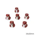 DIY ceramic beads for jewelry making featuring cute hand-painted red squirrel design - 1 Piece Pack / Fox / 16x20mm (Aperture approx 2mm) / Reddish Brown