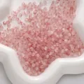 Perle in vetro smerigliato rosa da 4mm con glitter dorati per creazione gioielli - 4mm (circa 140 pezzi/10g) / Fucsia