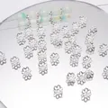 Copriperle a fiore a sei petali in argento per la creazione di gioielli fai-da-te - Fiore a Sei Petali Argento 7mm (Stile 22) / 20 Pezzi/Confezione (Apertura circa 1 mm) / Argento