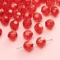 Transparent red rhombus faceted acrylic beads for DIY jewelry and bracelet making - Red