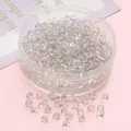 4mm transparent glass silver-lined seed beads in a plastic storage box for DIY jewelry - 4mm (Approx. 1mm Aperture, 10g/Pack, Approx. 110pcs) / Silver White