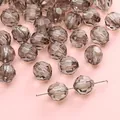 Faceted dark gray acrylic round beads with polished finish for DIY jewelry making - Black Round Bead