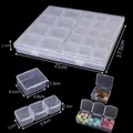Caja de almacenamiento para joyas transparente apilable con compartimentos individuales - Estilo Mixto Mediano Grande / Transparente