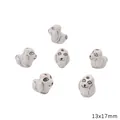 Hand-painted 13x17mm blue and white puppy ceramic beads for creative DIY jewelry making - 1 Piece Pack / White Eared Dog / 13x17mm (Aperture approx 2mm) / White