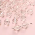 Faceted clear acrylic rhombus beads for DIY jewelry making and beaded bracelets - Round Transparent