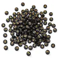 Black acrylic 4x7mm flat round bead with golden letter T for DIY jewelry making - 50 Pcs/Pack 4x7mm Hole approx 1mm / Letter T