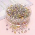 DIY 4mm glass seed beads set in assorted macaron colors with transparent storage box - Macarons
