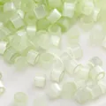 DIY light green cylindrical glass beads with textured finish for jewelry making - Apple Green Texture Bugle Beads (Style15)