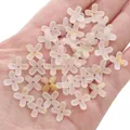 Perles fleurs en acrylique givré blanc de 9mm avec accents dorés pour création de bijoux - 9mm (10g/Paquet, environ 80 pièces) / Blanc Crème Translucide