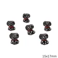 6-piece set of handmade 15x17mm ceramic spotted dog beads for creative DIY jewelry making - 1 Piece Pack / 呆呆小狗 / 15x17mm (Hole Approx. 2mm) / Black