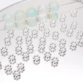 Distanziatori in lega argento lucido a forma di petalo per la creazione di gioielli fai da te - Distanziatore in Metallo Argento Lucido 5mm (Stile 25) / 50 Pezzi/Confezione (Apertura circa 1.5mm) / Argento