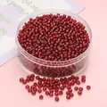 Perles de rocaille en verre rouge foncé 3mm dans une boîte transparente pour bijoux DIY - 3mm (10g/paquet, env. 300 pièces) / Rouge Foncé