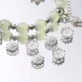 Copriperle a petali cavi in argento per gioielli fai-da-te con bracciale di perle verdi - Copriperla Traforato Petalo Argento 9mm (Stile 29) / 50 Pezzi/Confezione (Apertura circa 1 mm) / Argento