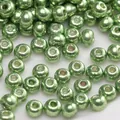 2-4mm forest series glass seed beads with green metallic finish for DIY jewelry - Green Metallic Flat Round Beads (Style18)
