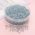 Perles de rocaille en verre bleu clair 3mm avec doublure argentée pour bijoux DIY - 3mm (10g/paquet, env. 300 pièces) / Bleu Ciel