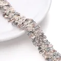 Ruban dentelle 2-3cm multicolore avec fil doré et franges pour loisirs créatifs DIY - 2 Lignes d'Or 2cm de Largeur / 1 Yard/Pack (Environ 0,9m) / Gris thé au lait