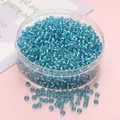 Perles de rocaille 3mm bleu lac en boîte ronde transparente pour bijoux DIY faits main - 3mm (10g/paquet, env. 300 pièces) / Indigo