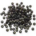 Flat round black acrylic letter Y beads with gold finish for DIY jewelry and necklaces - 50 Pcs/Pack 4x7mm Hole approx 1mm / Letter Y
