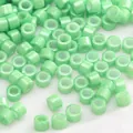 2-4mm light green cylinder glass seed beads with marble texture for DIY jewelry making - Light Green Stone Texture Bugle Beads (Style21)