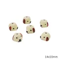 DIY 14x10mm cartoon puppy dog ceramic beads with shiny yellow glaze for jewelry making - 1 Piece Pack / Dog Head / 14x10mm (Aperture approx 2mm) / Yellow