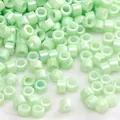 2-4mm light green glass seed beads with pearlescent finish for DIY jewelry crafting - Light Green Pearlescent Bugle Beads (Style22)