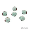 Cute green ceramic dog head beads for DIY jewelry making, size 14x10mm in cartoon style - 1 Piece Pack / Dog Head / 14x10mm (Aperture approx 2mm) / Teal