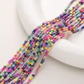 Strand of 2mm faceted square mixed color crystal beads for DIY jewelry making - 45cm/Strand, Approx. 180 Pcs, 2mm, Hole Approx. 0.5mm / Butterfly Dance In Mist