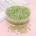 Perles de rocaille 3mm vert clair translucide en boîte ronde pour bijoux DIY - 3mm (10g/paquet, env. 300 pièces) / Vert clair