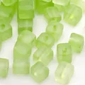 Pale green matte cube glass seed beads for DIY jewelry making and bracelet crafting - Light Green Frosted Square Beads (Style24)