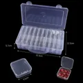 Caja de almacenamiento de plástico transparente con 28 compartimentos individuales y cierre - Estilo de Caja Exterior Rectangular / Transparente