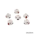 Cartoon dog ceramic beads 14x10mm for DIY jewelry making handmade puppy loose beads - 1 Piece Pack / Dog Head / 14x10mm (Aperture approx 2mm) / White