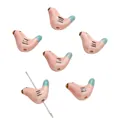 Pink and blue bird-shaped ceramic beads for creative DIY jewelry making and crafts - 1 Piece Pack / Pigeon / 20x14mm (Aperture approx 1.5mm) / Pink with Green Tail