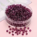 Deep purple 4mm glass seed beads for DIY jewelry making in a round storage box - Grape Purple