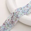 Faceted 2mm mixed macaron color crystal square beads for DIY jewelry making - 45cm/Strand, Approx. 180 Pcs, 2mm, Hole Approx. 0.5mm / Broken Ice Blue