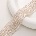 2mm faceted square crystal beads in cream and pink for DIY jewelry making - 45cm/Strand, Approx. 180 Pcs, 2mm, Hole Approx. 0.5mm / Taro Wheat Buckwheat