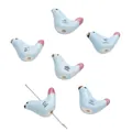 Hand-painted blue bird ceramic beads for DIY crafts with pink tail and precise pre-drilled holes - 1 Piece Pack / Pigeon / 20x14mm (Aperture approx 1.5mm) / Blue with Pink Tail