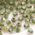 Faceted dual-tone pink and green glass beads for DIY jewelry and bracelet making - Pink Core Green Shadow Faceted Beads (Style29)